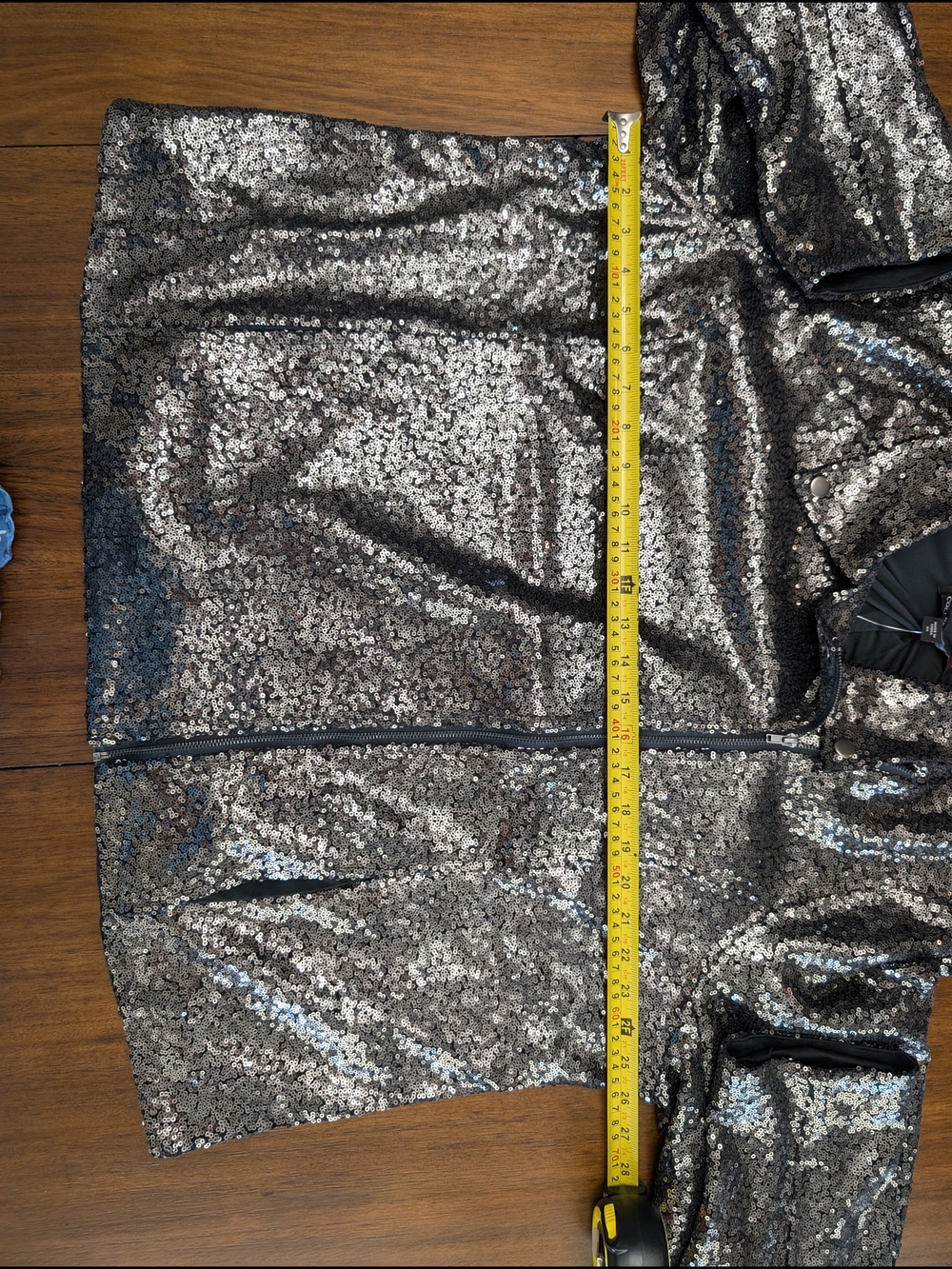 Colleen Lopez Silver Sequin Moto Jacket - Picture 7 of 12